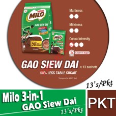 MILO 3-in-1 Less Sugar GAO Siew Dai 13's-12531785 (50 % Less Sugar)